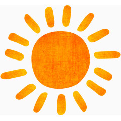 橙色手绘太阳矢量素材