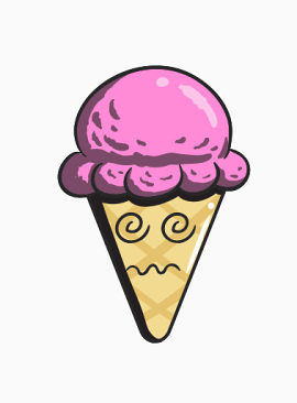 卡通锥奶油表情符号冰蛋卷冰淇凌emojis