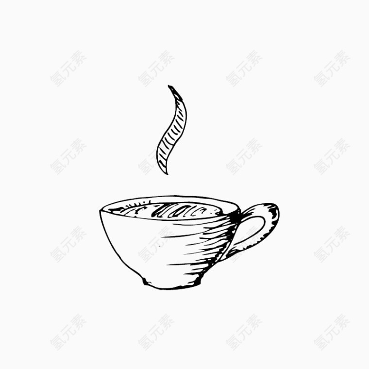 水杯茶杯素描手绘