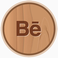 Behance公司wooden-social-networking-icons