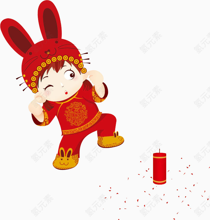 放鞭炮新年小孩