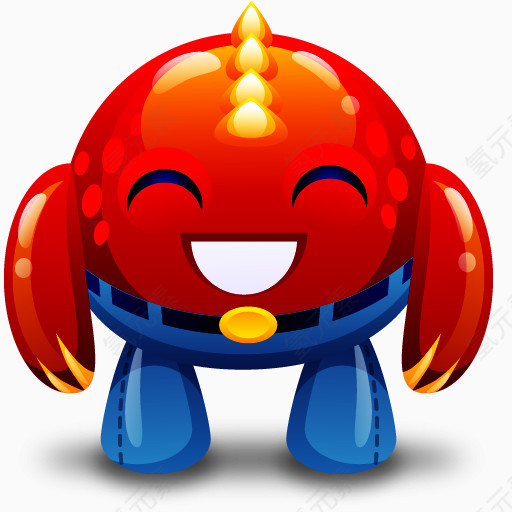 红怪物快乐可爱的怪物图标