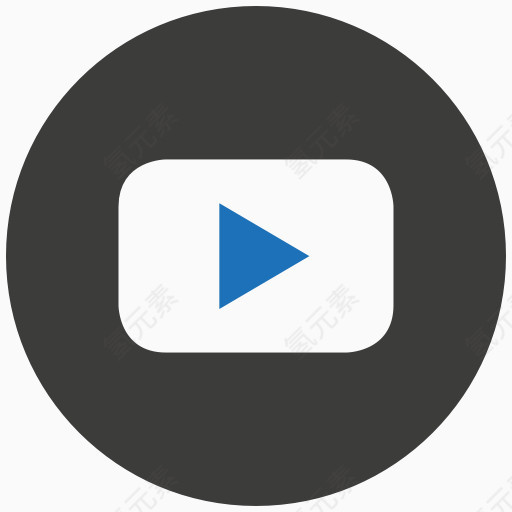媒体社会视频YouTube蓝色和灰色的社交媒体
