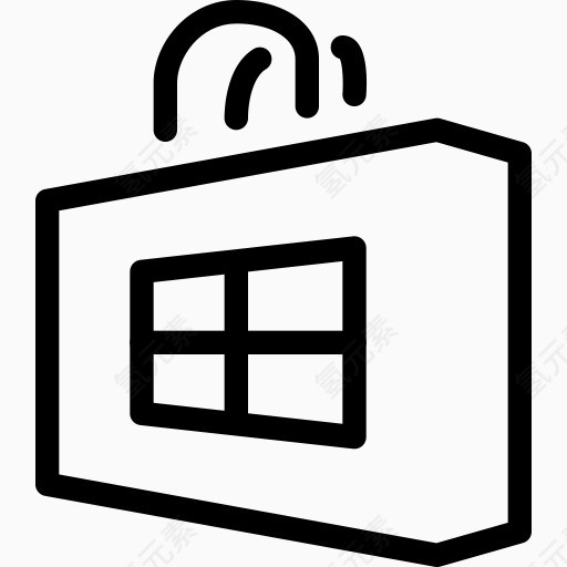 电子商务线图标标志微软商店网上商店标志