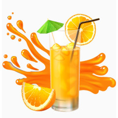 高清橙子饮料矢量图