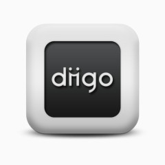 磨砂白广场图标社会媒体标志Diigo标志广场社会媒体标识图标