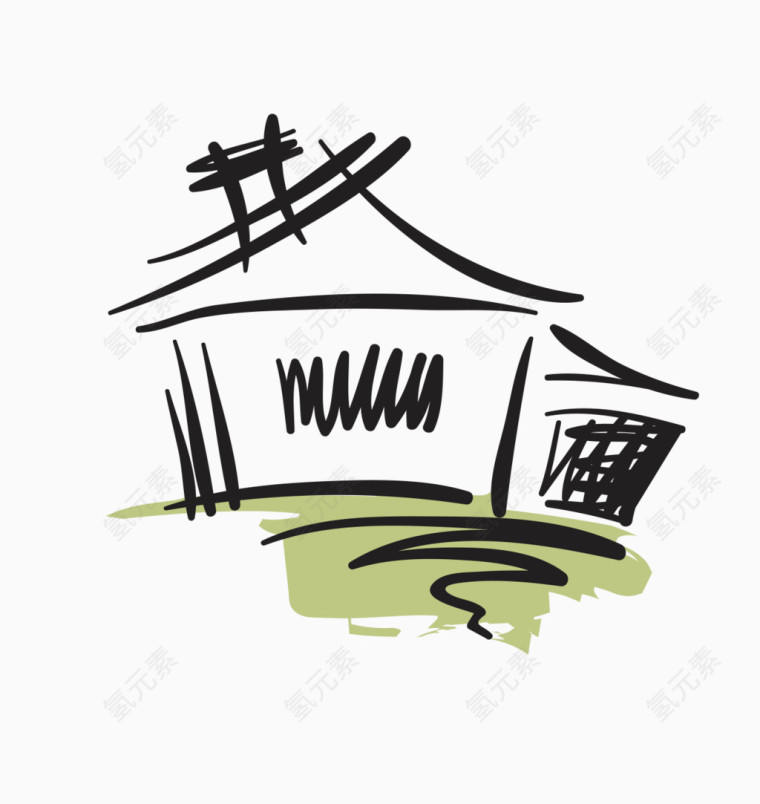 手绘房子logo