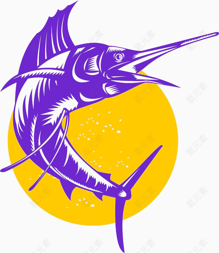 紫色的鱼形图形
