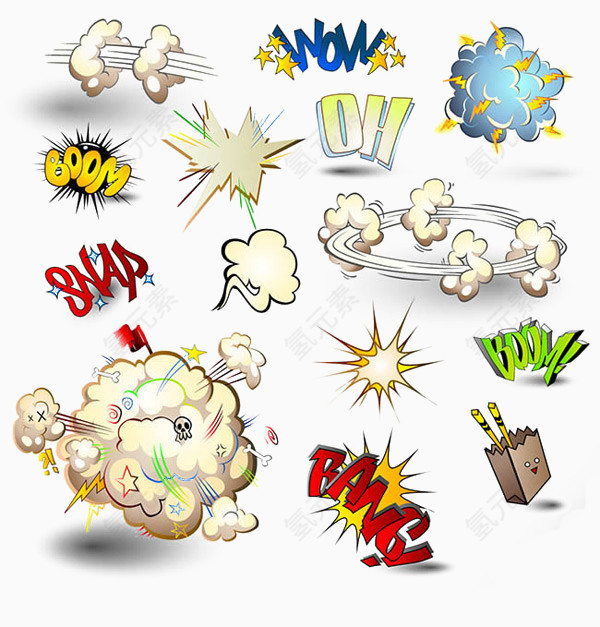 爆炸元素卡通图标
