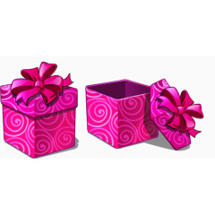 卡通紫色圆圈礼物盒