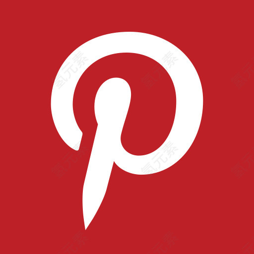 标志媒体网络Pinterest分享社会广场社会和放大器；消息界面-颜色形状-自由