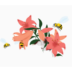 采鲜花的蜜蜂