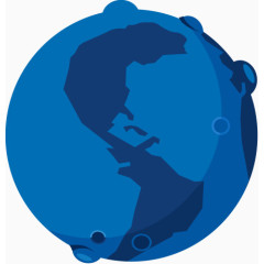 蓝色凹凸不平的星球地球手绘卡通