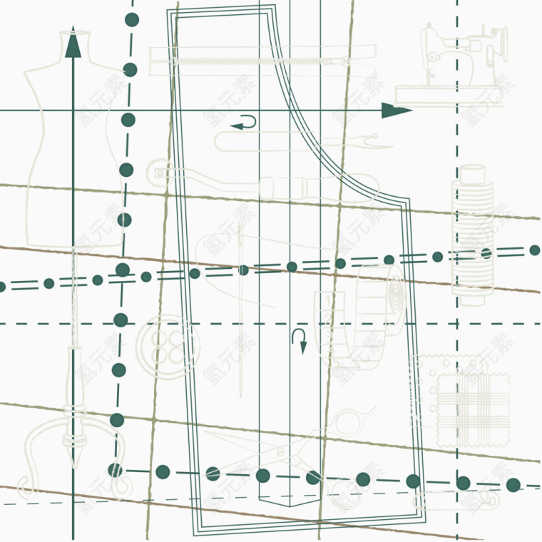 矢量服装切割线EPS