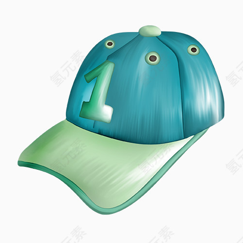 水彩绿色1号鸭舌帽