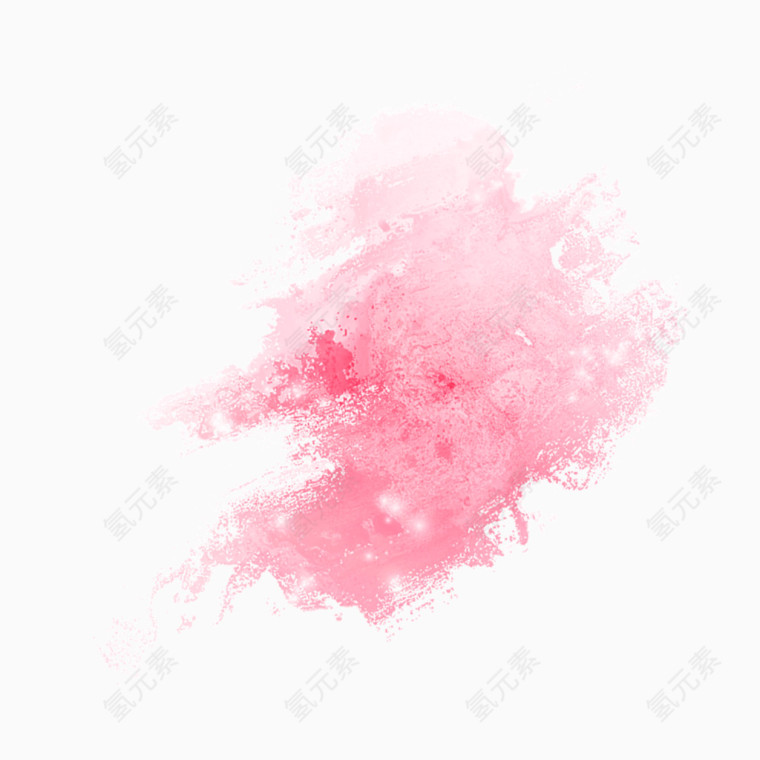 粉色墨染免抠素材