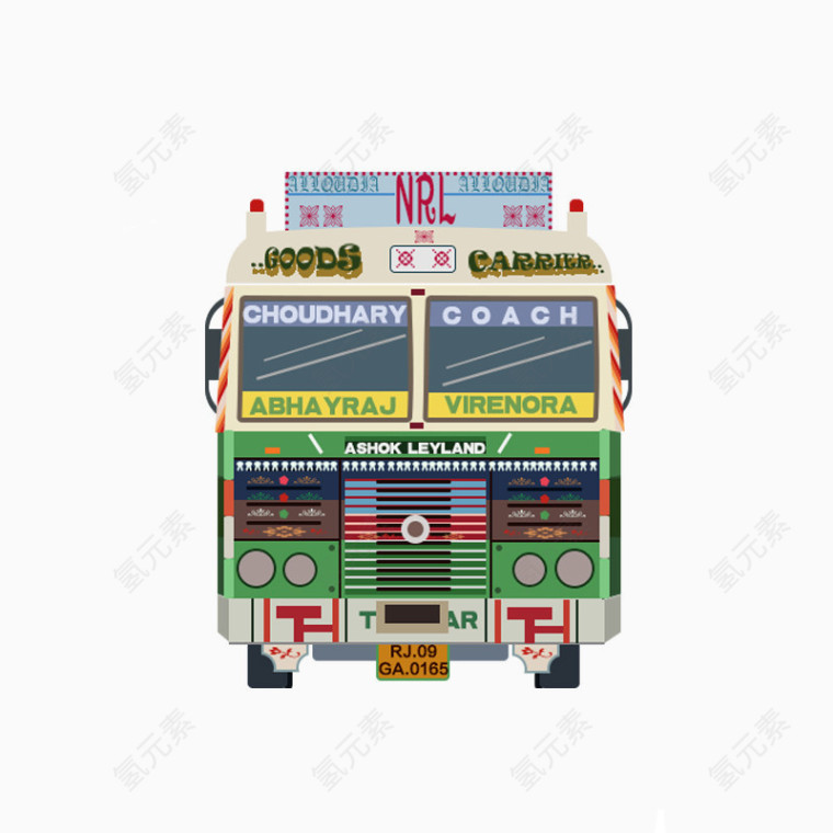 印度风情的大巴车
