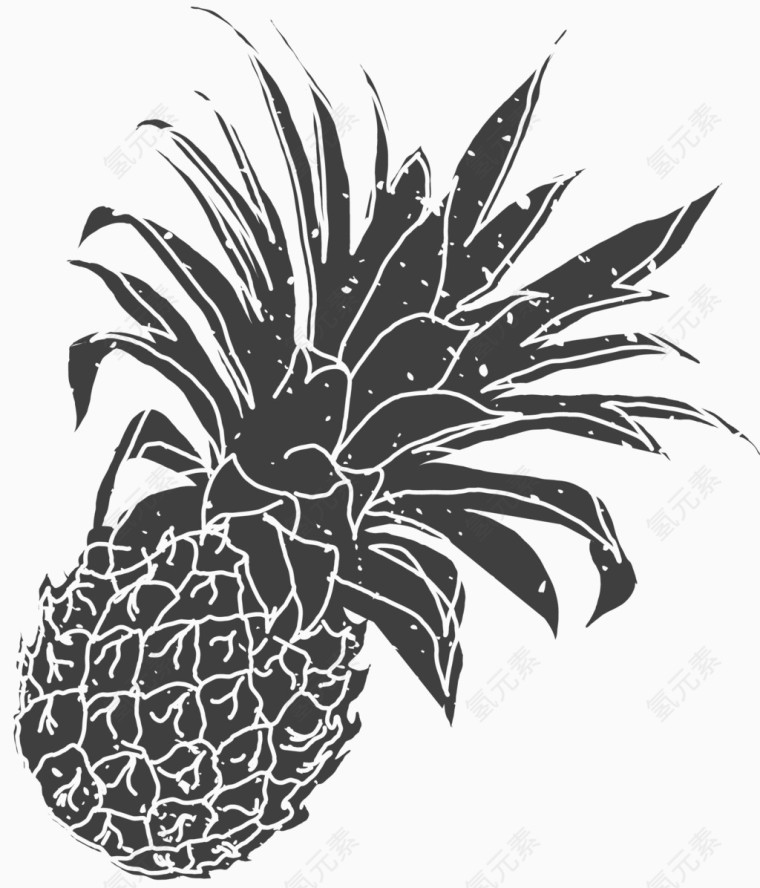 黑色图案菠萝凤梨