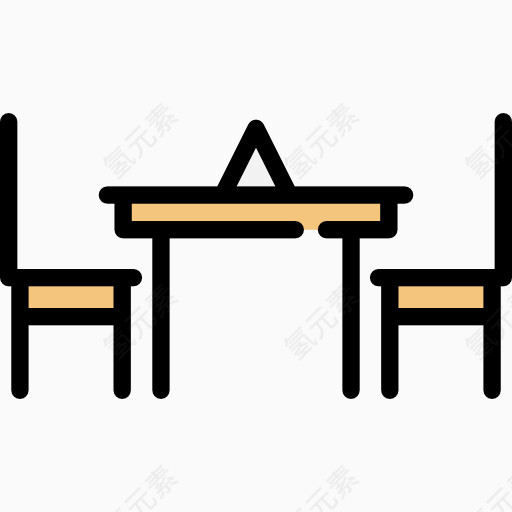 卡通手绘图标桌子椅子