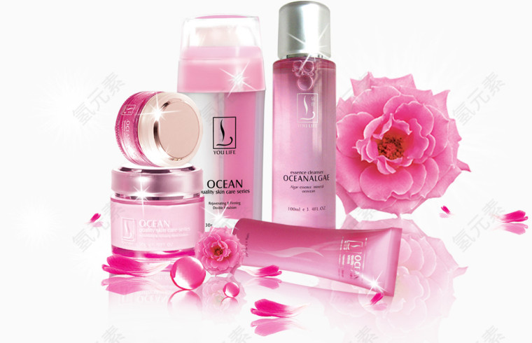 粉色系列化妆品