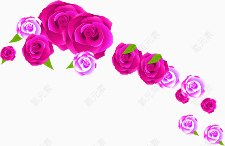 紫色卡通浪漫花朵