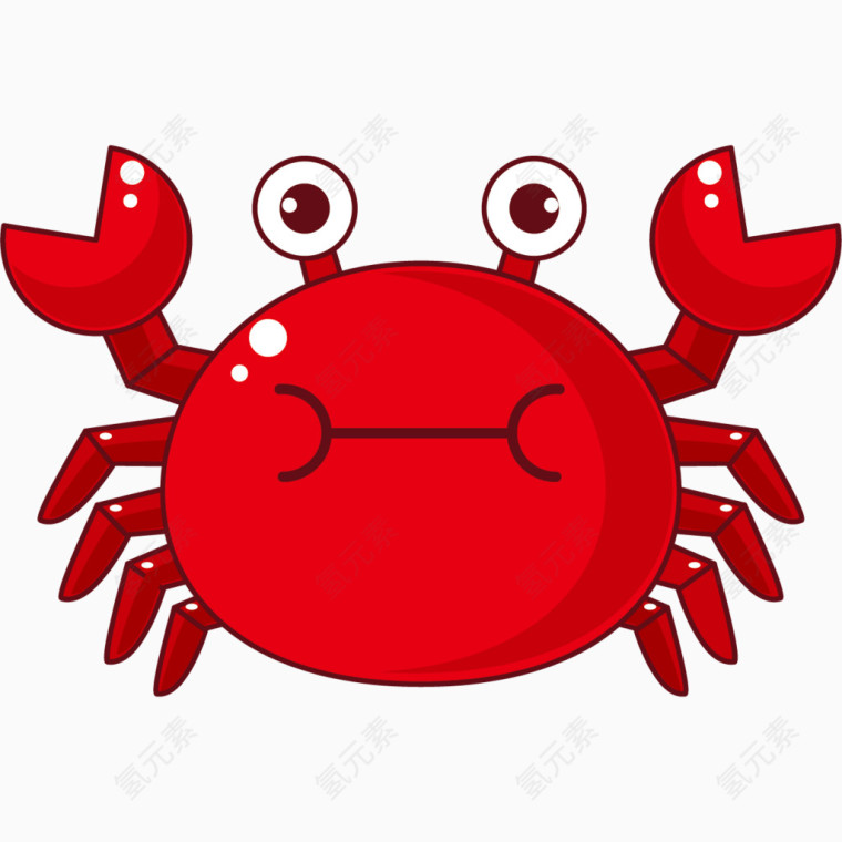 卡通手绘红色螃蟹 