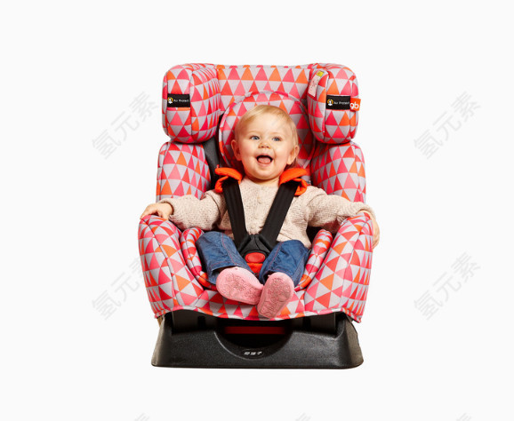 红色儿童安全汽车座椅