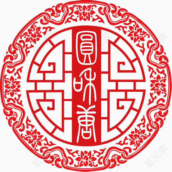 中国环形花纹装饰