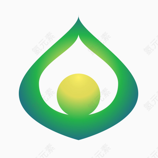 精美绿色水滴形logo