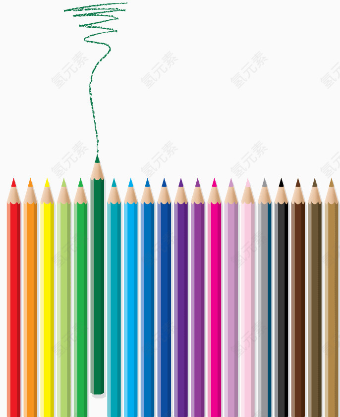 彩色铅笔组合元素