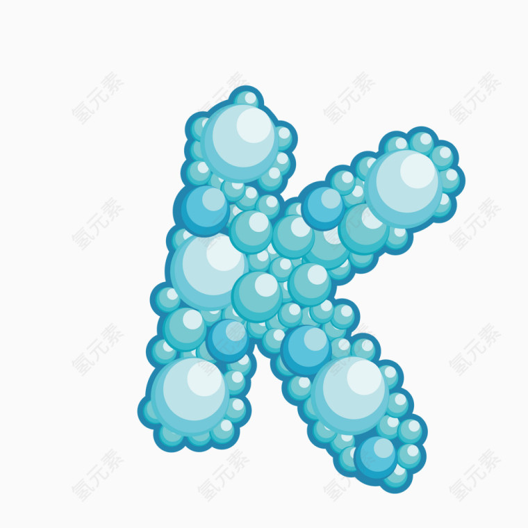 卡通气泡艺术字K