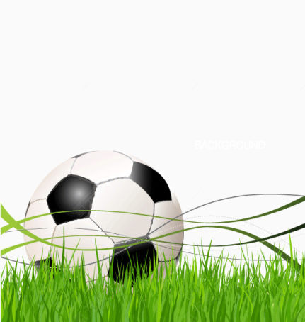 绿色草地足球运动矢量图下载