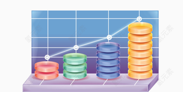 矢量数据图表PPT元素持续上升