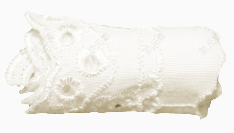 白色花纹丝巾