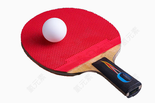 红色乒乓球拍素材