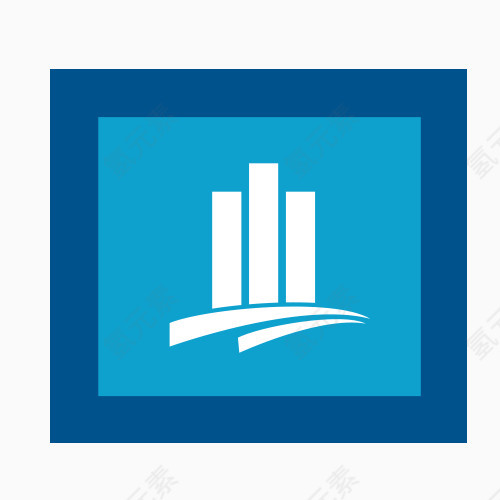 蓝色个性房地产公司logo设计矢量图