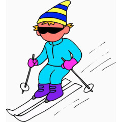 儿童滑雪比赛矢量图
