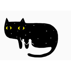 一只黑色猫咪