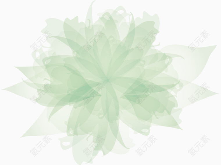 绿色装饰花朵矢量图
