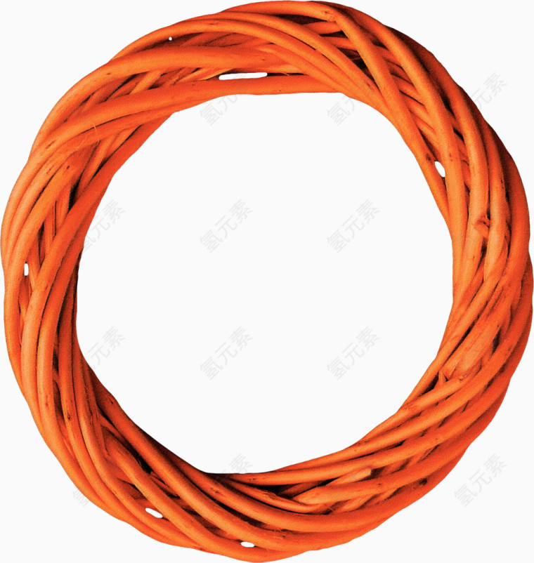 橙色枝条圆环