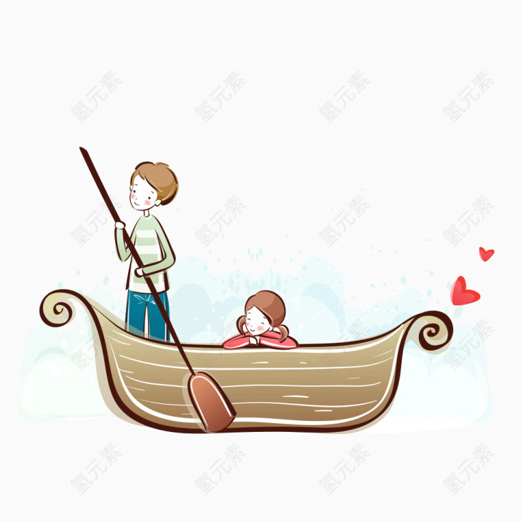 划船的情侣