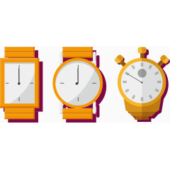 矢量扁平橙色的手表