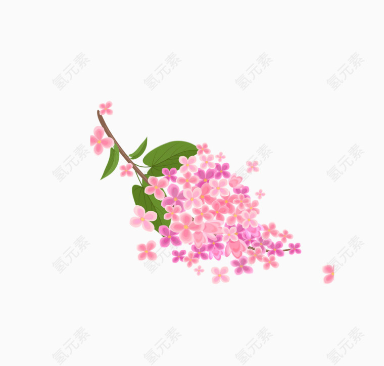 矢量粉色日本元素樱花集合