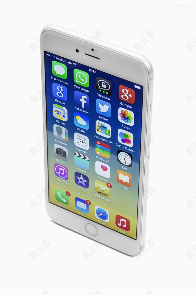 白色苹果智能手机