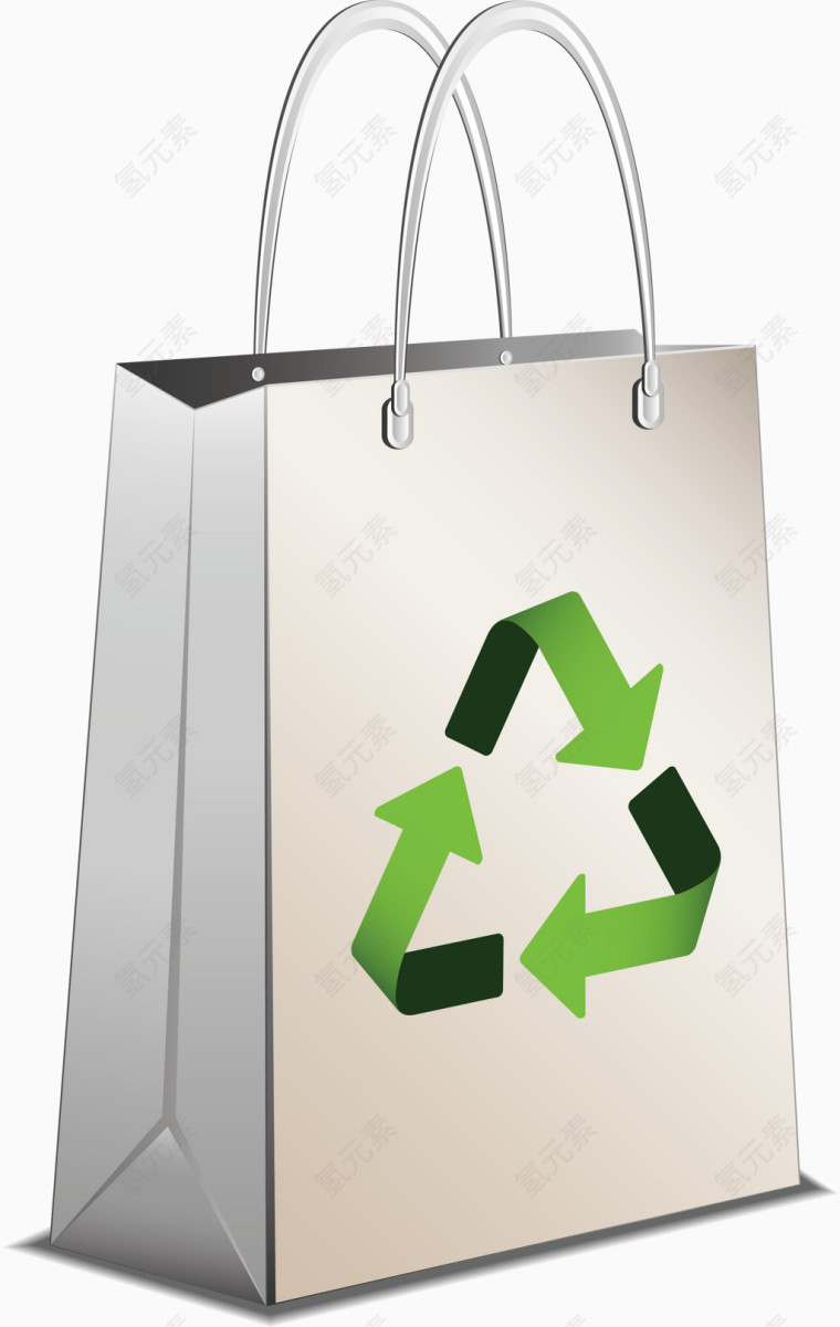 绿色循环三角购物袋