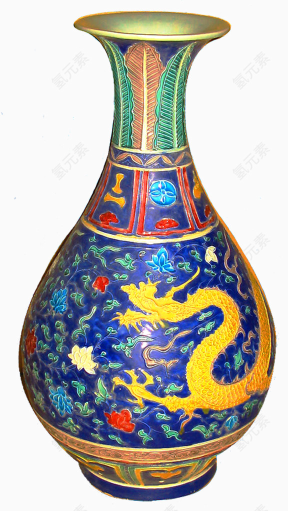 彩釉中国风花瓶