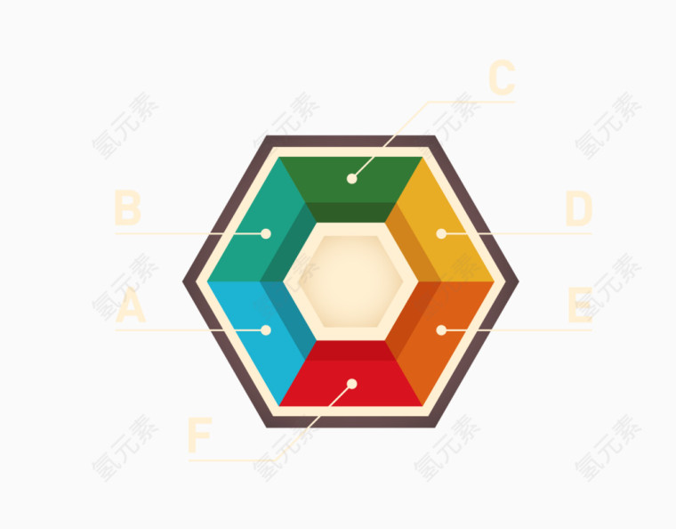 六角形分布图矢量素材