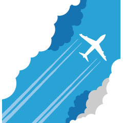 穿过云层的飞机矢量素材