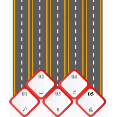 矢量高速路菱形信息图