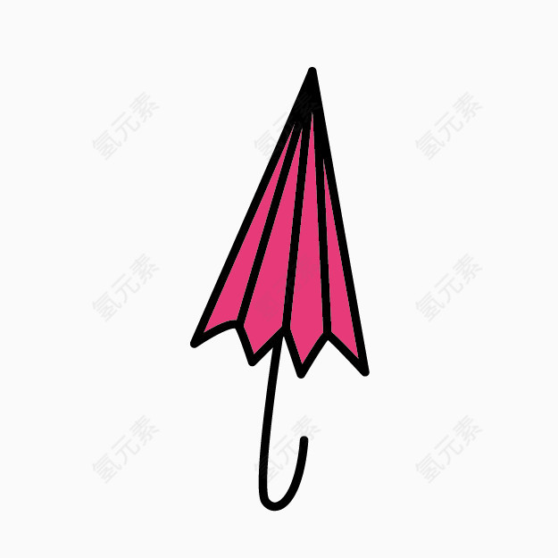 卡通粉色雨伞